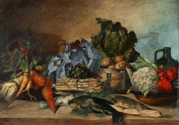 Неизвестный художник. Натюрморт с рыбами